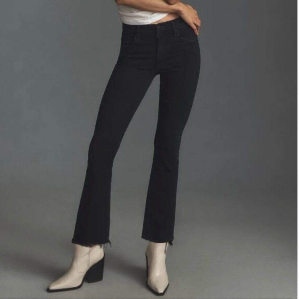 MOTHER Jeans Insider Crop Step Fray Dark Wash Blue Size 28